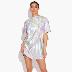 Oversized Holographic T Shirt Hologram