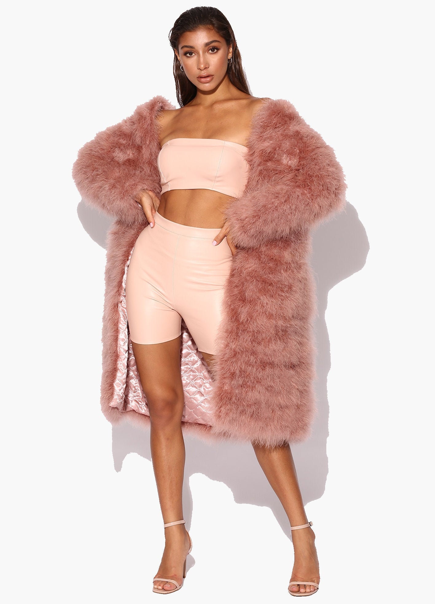 fluffy feather marabou jacket
