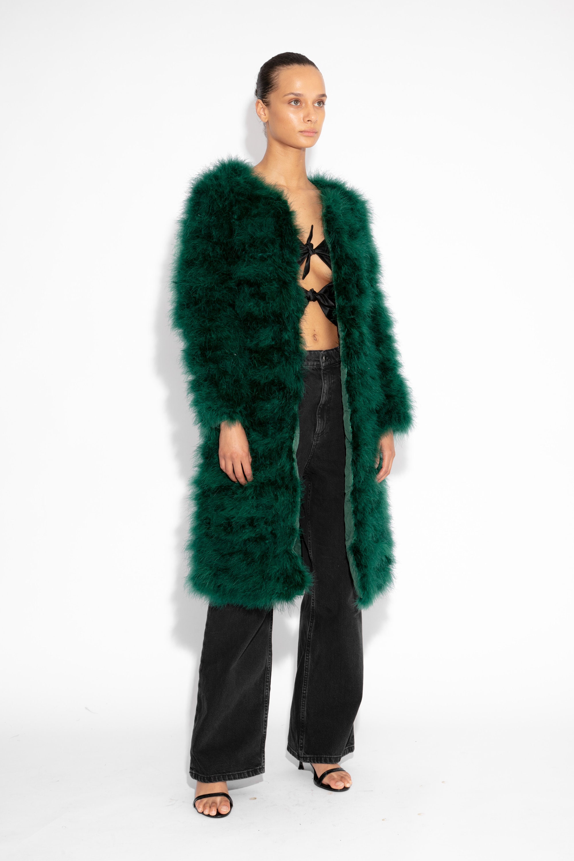 Emerald green deals fluffy jacket