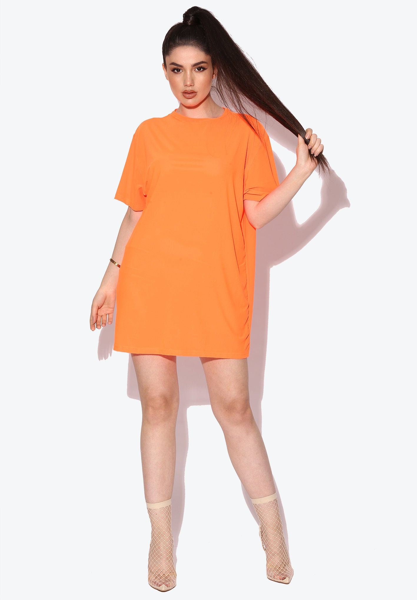 mærke basen skorsten Miami Neon Orange Oversized Mesh T-shirt - Etsy