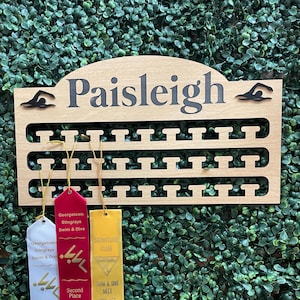 Large personalized ribbon holder - Swimming award display - Trophy hanging - 3D swimmer - Swimmer gifts
