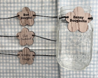 Sourdough jar label - Starter name tag - Funny bread meme - Wood personalized tag