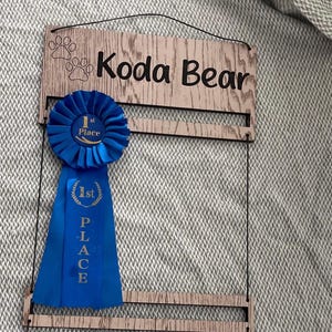 Personalized ribbon holder - Dog show award display - Rosette