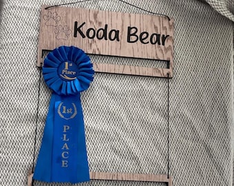 Personalized ribbon holder - Dog show award display - Rosette