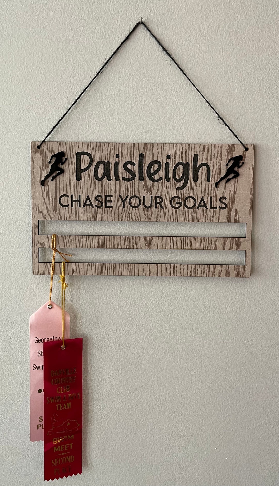 Track Ribbon Display Frame Track and Field Medal Display- Personalized Ribbon Holder - Trophy ...