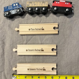 Personalized train track - Wooden pretend play trains