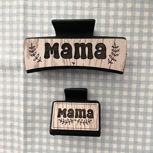 Mama Hair Claw Clip: Personalized Wood Accessory