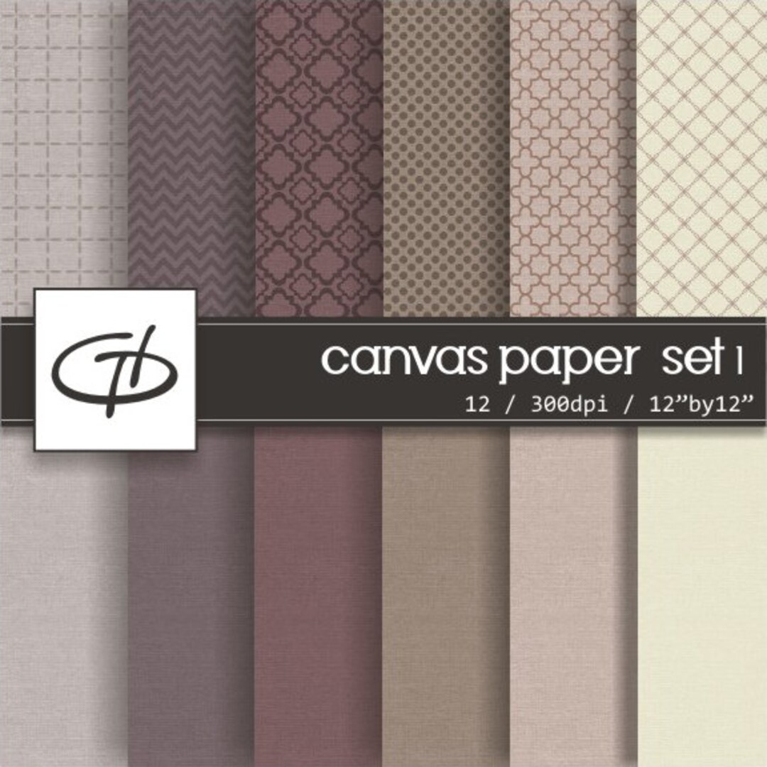 Canvas Digital Paper Set 1:high Quality Printable Paper Set ...