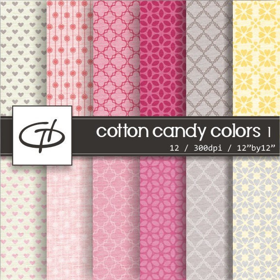 Cotton Candy Colors Digital Paper Set 1: High Quality Printable Paper ...