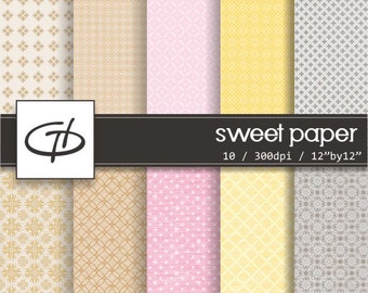 Sweet Pastel Colors digital paper, perfect for scrapbooking, backgrounds, invitations, cards and crafts