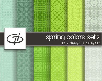 Spring Colors Digital Paper set 2: high quality printable paper set, simple design