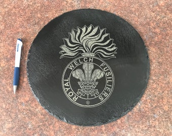 Royal Welch Fusiliers circular slate.