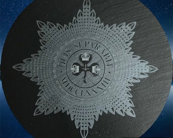 Irish Guards circular slate