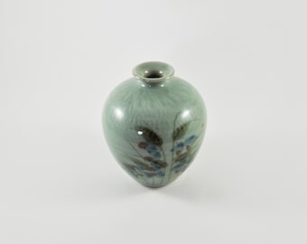 gallerymichel Joseph Panacci Pale Blue floral Pottery Vase