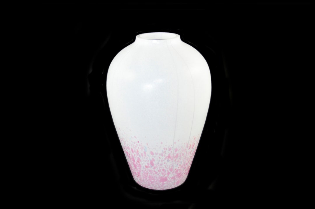 Gallerymichel Large Frosted Vase With Rainbow Speckles in the Style of