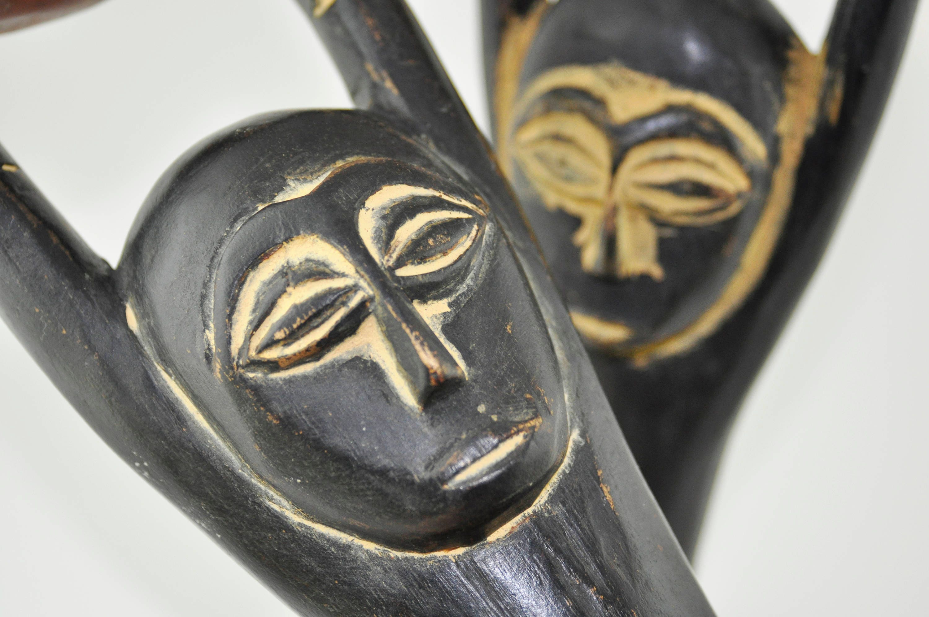 Gallerymichel Pair of Carved Kwanzaa Wood Candle Holders With Etsy