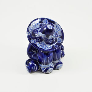 gallerymichel Vintage Camino Mexico Folk Art Sleeping Man Blue on Blue