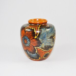 gallerymichel Vintage Clews & Company Ltd. Tunstall Small Chameleon Ware Vase in Autumnal Colours