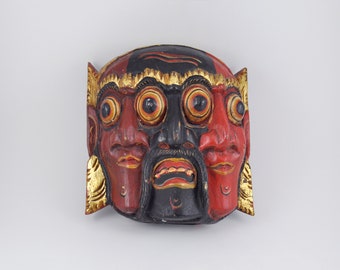 Carved Wooden Mask Wall Hanging Mexican Folk Art Southwestern - Etsy