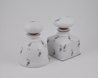 gallerymichel Pair of Vintage Hummelwerk Victoria Gardens "Violets" Perfume Bottles