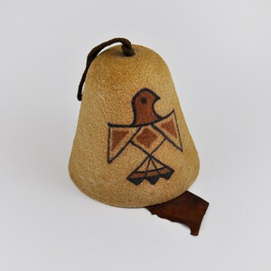 gallerymichel Large Textured South Western Bell with Eagle in Earthtones