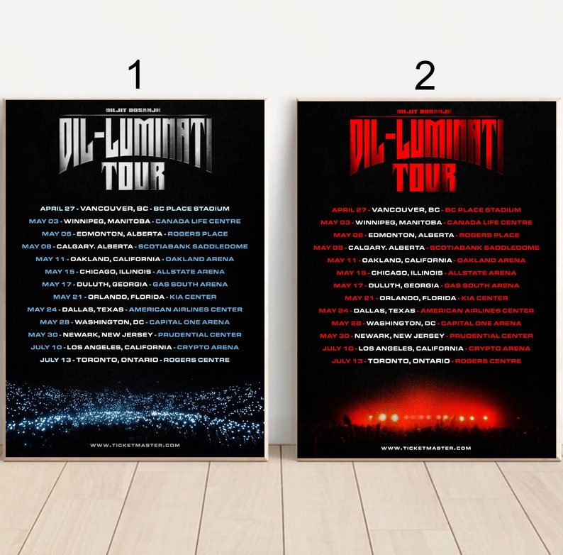 Custom Diljit Dosanjh 2024 Dilluminati Tour Poster Etsy