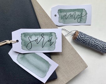 Sage Watercolor Gift Tag