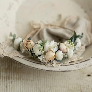 Wreath on her head, flower crown