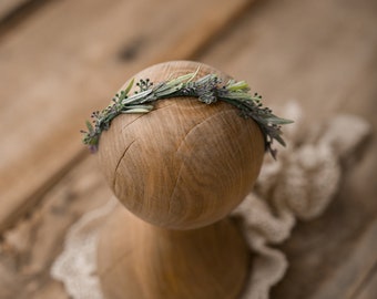 Delicate Flower Head Band, Boho Flower NB, Newborn Tiebacks, Flower Head Band, Halo new born, Flower New Born, natural headband, nb headband