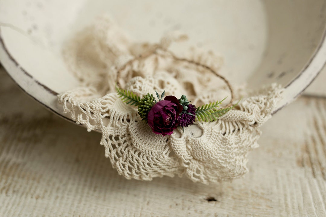 Headband Baby Hair Flower Newborn Headband Boho Flower Etsy
