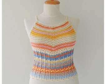 Crochet Halter Crop Top: Boho Festival Clothing