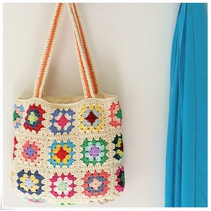 Granny Square Crochet Bag: Boho Shoulder Tote