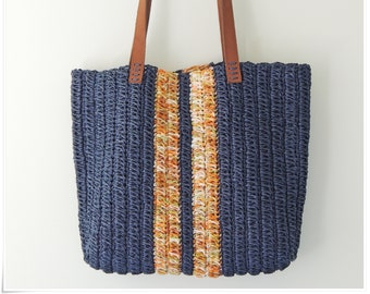 Crochet Raffia Bag, Tote Bag Aesthetic, Straw Bag, Crochet Tote Bag,Handmade Bag, Lightweight Tote, Beach Tote, Luxury Bag, Boho Bag