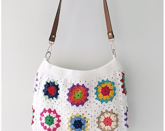 Crochet Bag, Crossbody Bag, Granny Square Bag, Crochet Purse, Gift for Her, Retro Bag, Crossbody Purse, Crochet Crossbody Bag,Hippie Bag