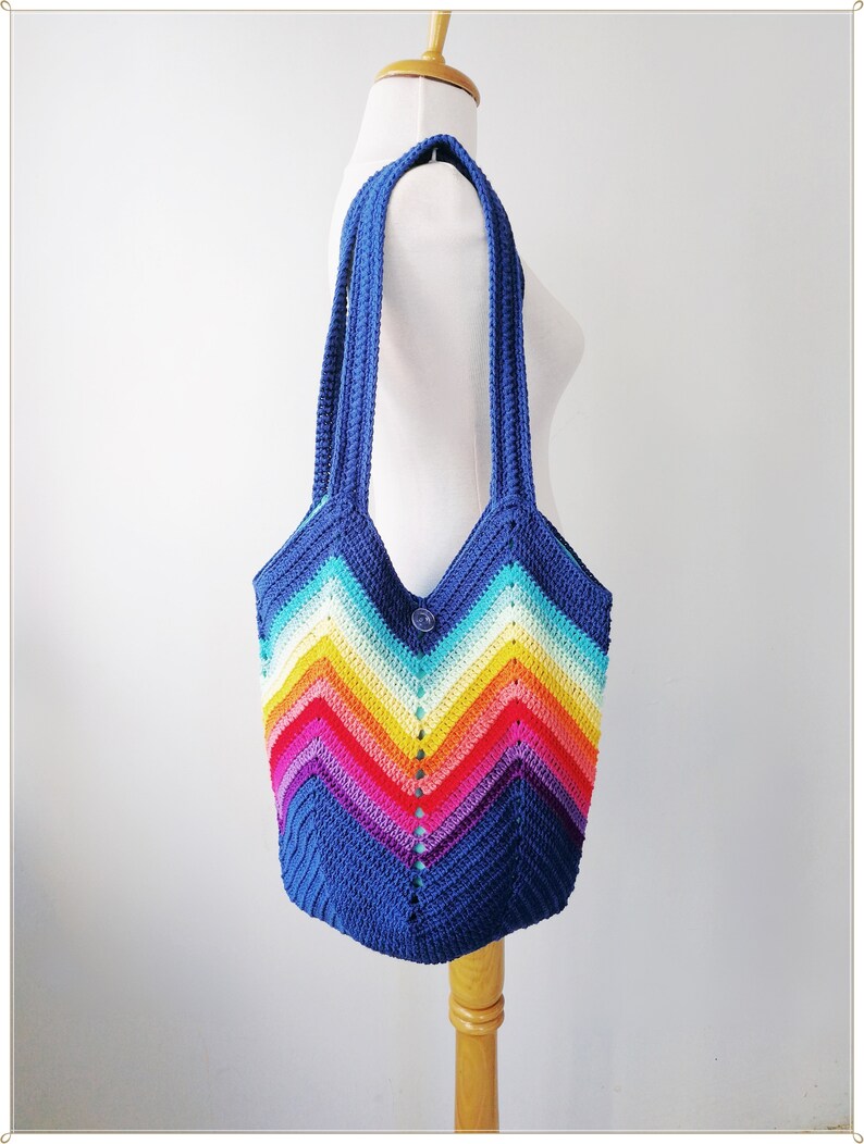 Crochet Bag, Tote Bag Aesthetic, Boho Bag, Tote Bag for Women, Small Tote Bag, Cottagecore Bag, Birthday Gifts for Her, Trendy Tote Bag bild 8