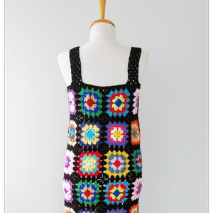 Granny Square Dress, Crochet Dress, Retro Dress, Hippie Dress, Boho Dress, Vintage Design, Gift, Crochet Summer Dress, Colorful Dress image 2