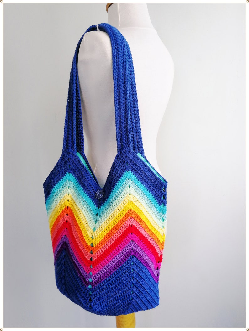 Crochet Bag, Tote Bag Aesthetic, Boho Bag, Tote Bag for Women, Small Tote Bag, Cottagecore Bag, Birthday Gifts for Her, Trendy Tote Bag bild 6