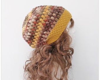 Slouchy Crochet Beanie, Women&#39;s Crochet Hat, Men&#39;s Winter Hat, Slouchy Winter Hat, Crochet Beret, Woodstock Hat, Chunky Hat, Boho Hat