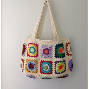 Granny Square Bag Crochet Bag Aesthetic Tote Bag Knitting - Etsy