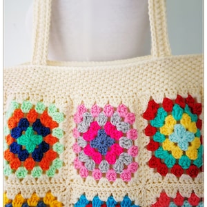 Crochet Bag, Granny Square Bag, Crochet Purse, Crochet Tote Bag, Retro ...