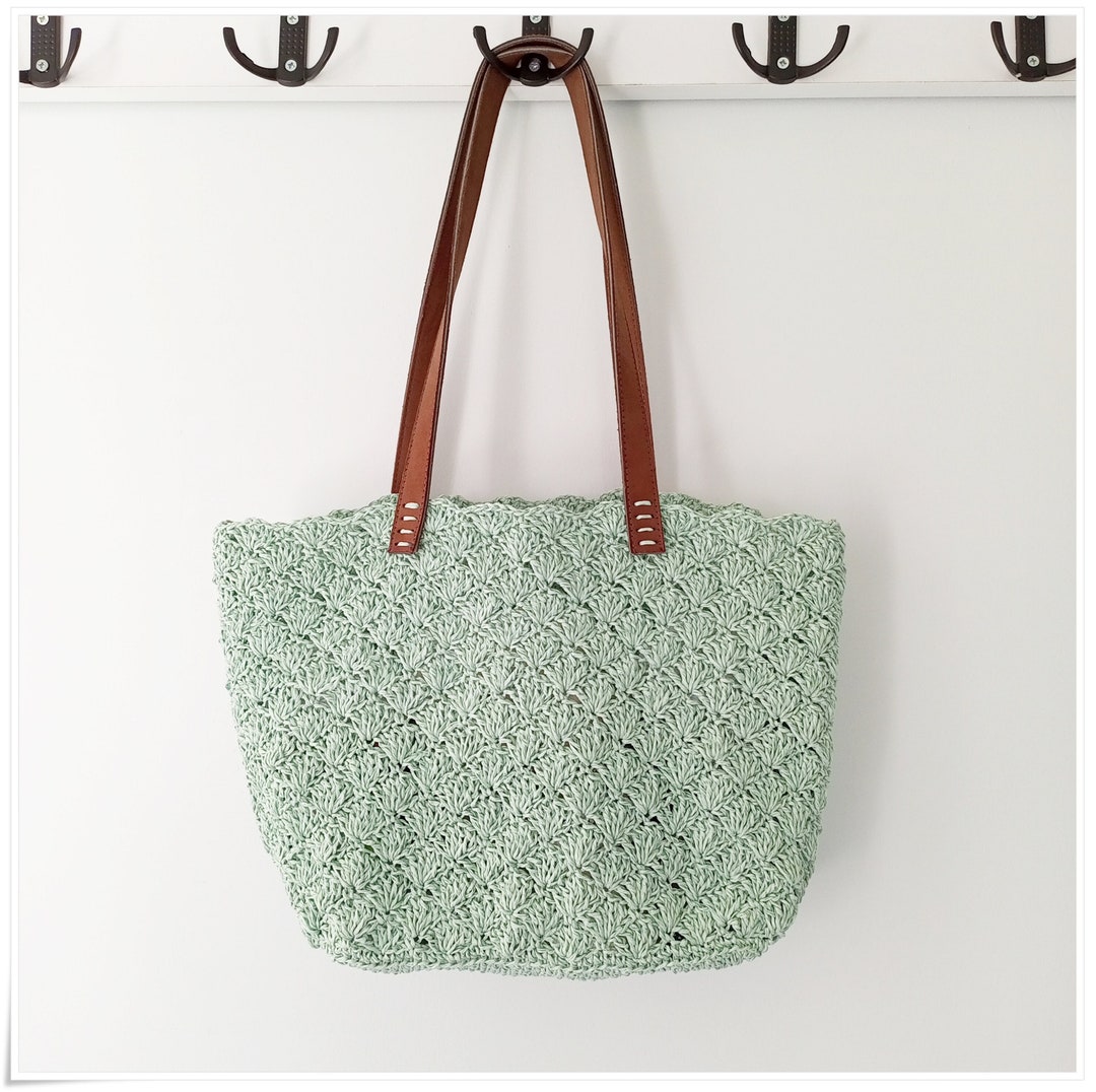 Crochet Raffia Bag, Tote Bag Aesthetic, Crochet Beach Bag, Straw Bag