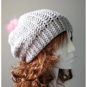 Gray Slouchy Knit Beanie, Slouchy Beanie, Womens Winter Hat, Knit Hat Women, Chunky Knit Hat, Womens Beanie, Wool Beanie, Useful Gifts