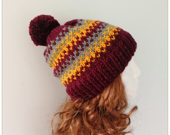Maroon Gold Beanie - Etsy