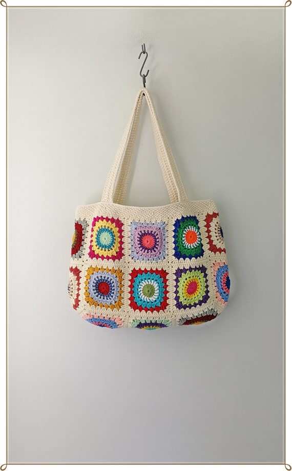 Crochet Bag Granny Square Bag Crochet Large Bag Crochet - Etsy