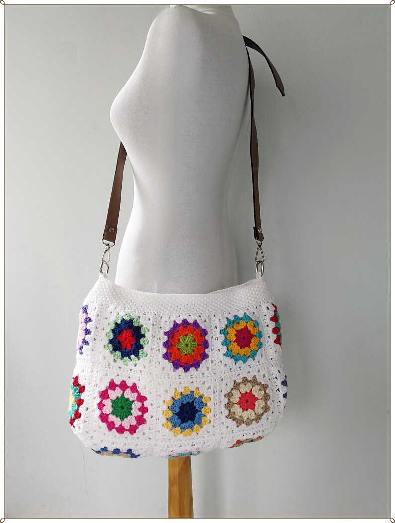 Crochet Bag Crossbody Bag Granny Square Bag Crochet Purse Etsy