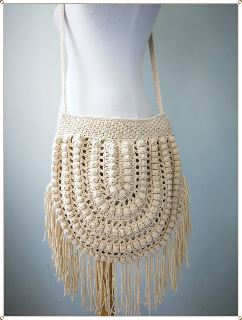 Crochet Bag Crossbody Bag Boho Bag Crochet Purse Fringe Etsy