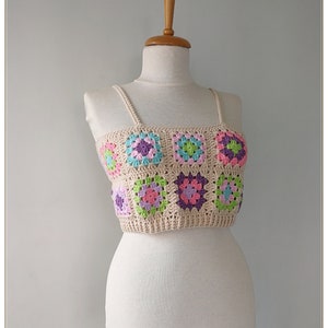 Crop Top Crochet Crop Top Granny Square Top Crochet Top - Etsy