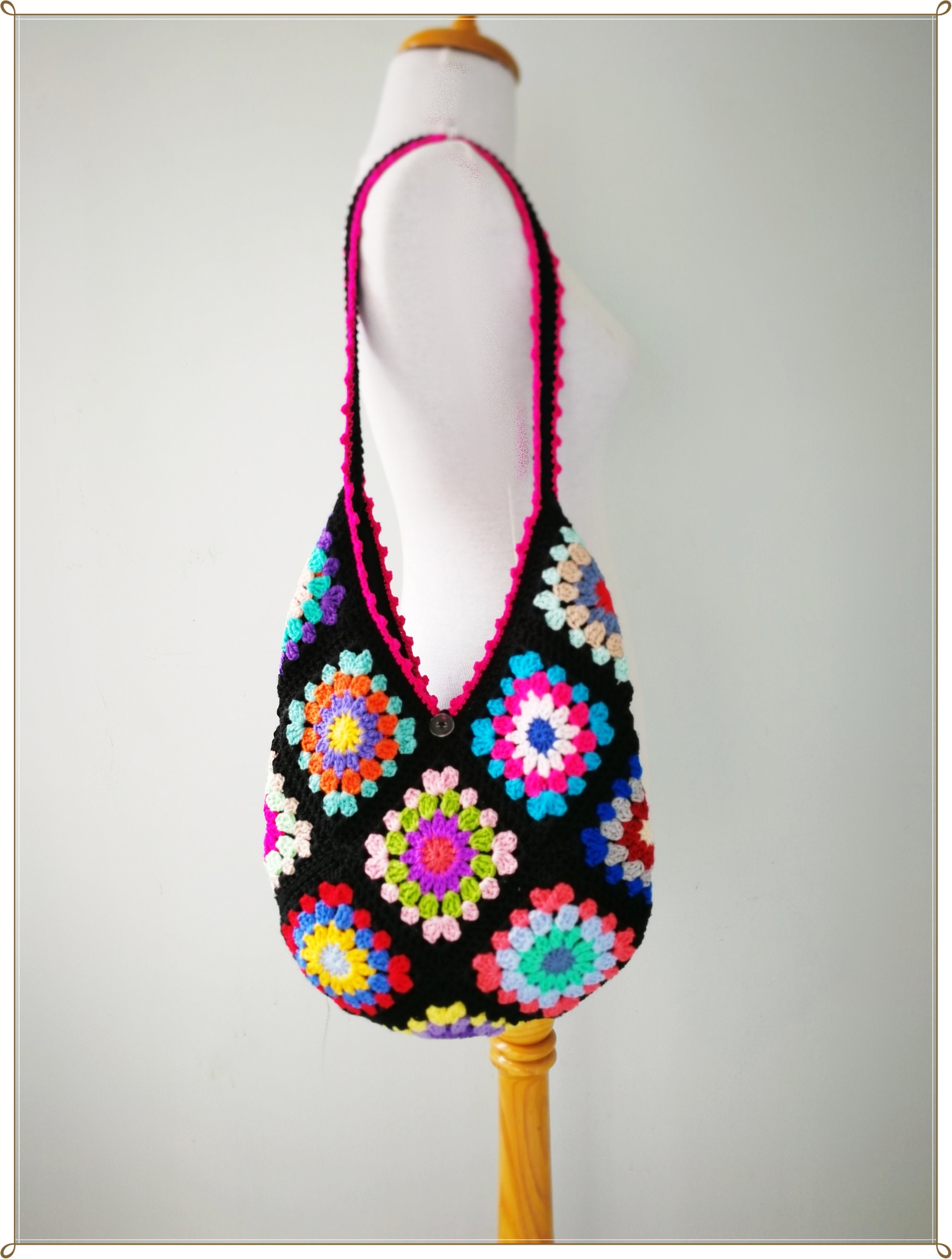 Buy Crochet Hobo Bag Granny Square Bag Boho Bag Crochet Purse Online in  India 