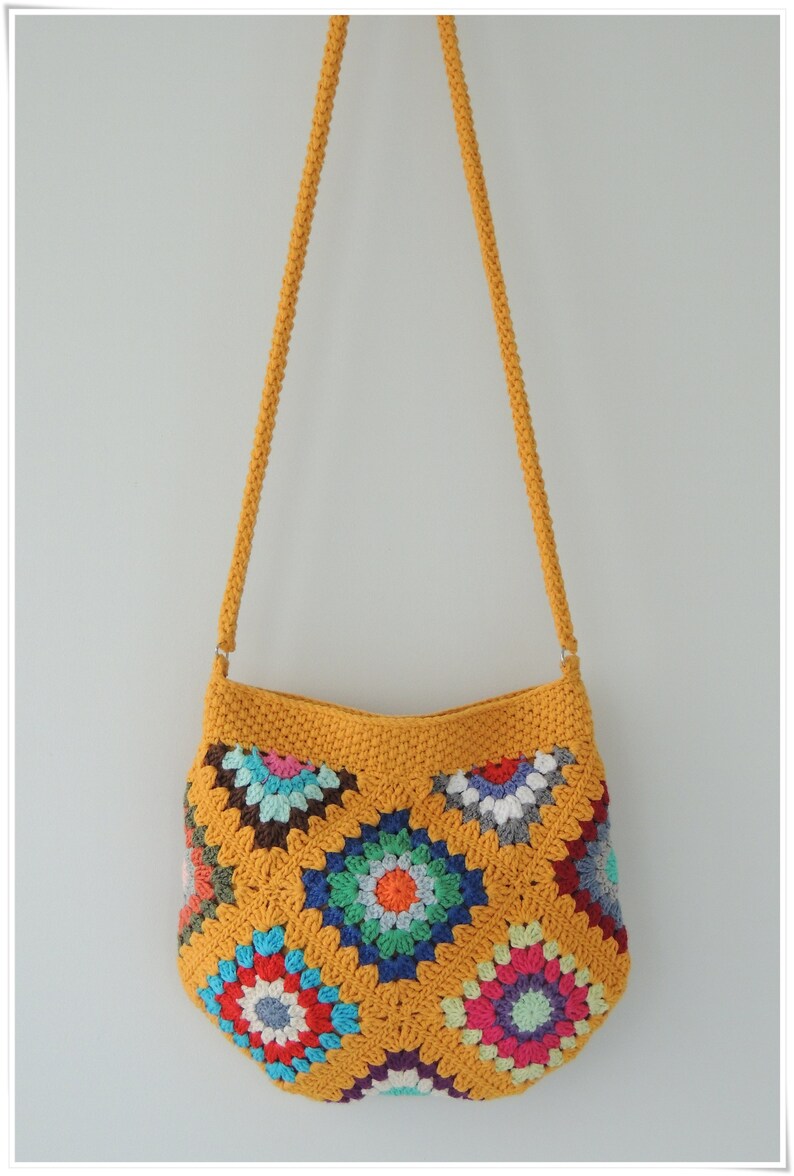 Crochet Cross Body Bag Granny Square Bag Hobo Bag Small - Etsy