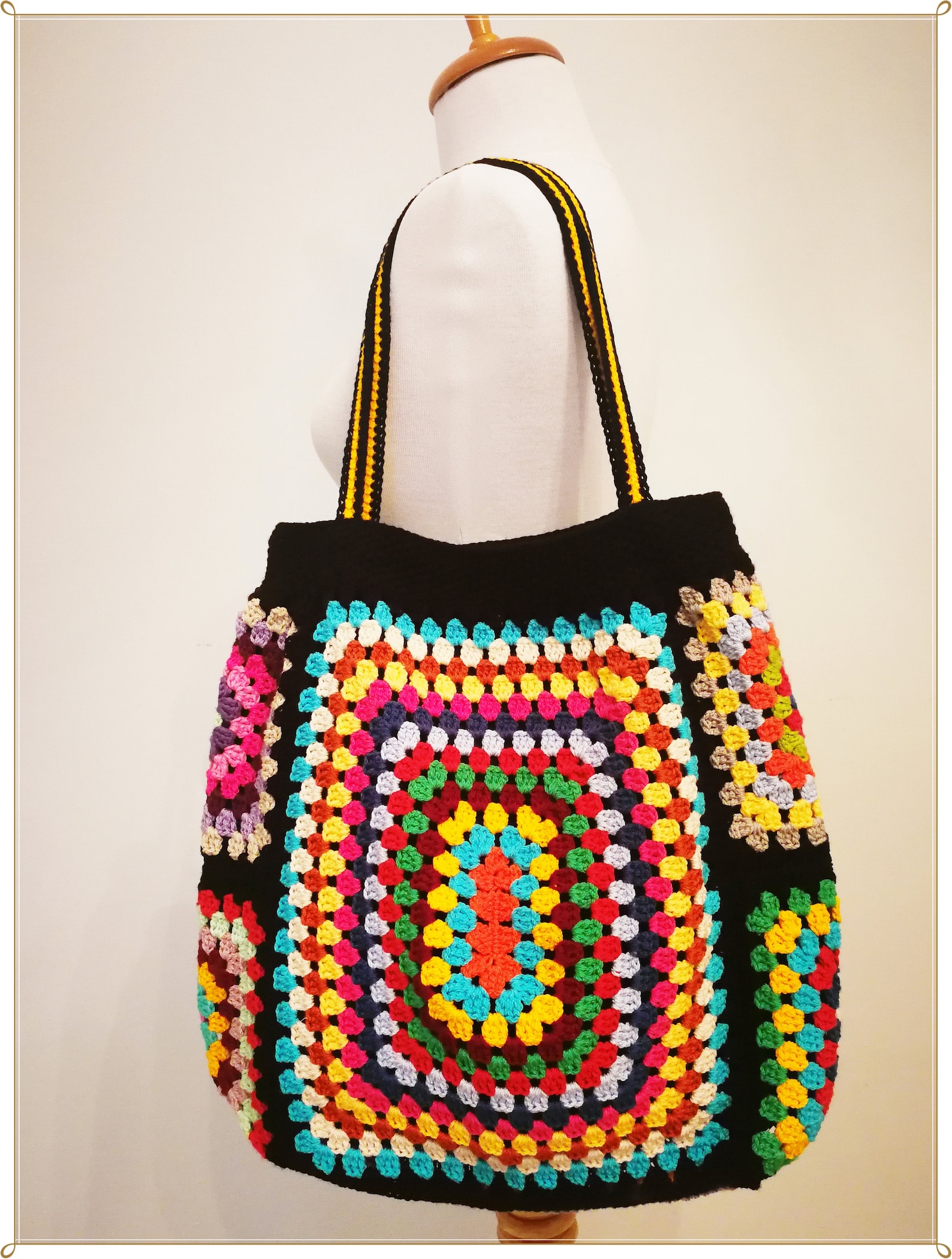 Crochet Tote Bag Granny Square Bag Crochet Shopping Bag - Etsy